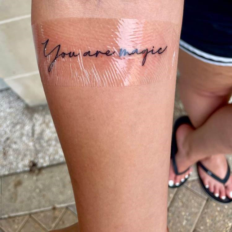 Krista Tedrow tattoo that reads "You are magic"